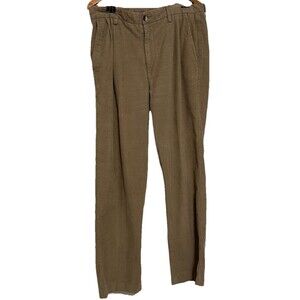 Weatherproof Vintage Men's Pleated Wide Corduroy Pants Khaki Color 34x31